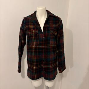 Johnson Woolen Mills Red Plaid Wool Hunting Jacket size 14